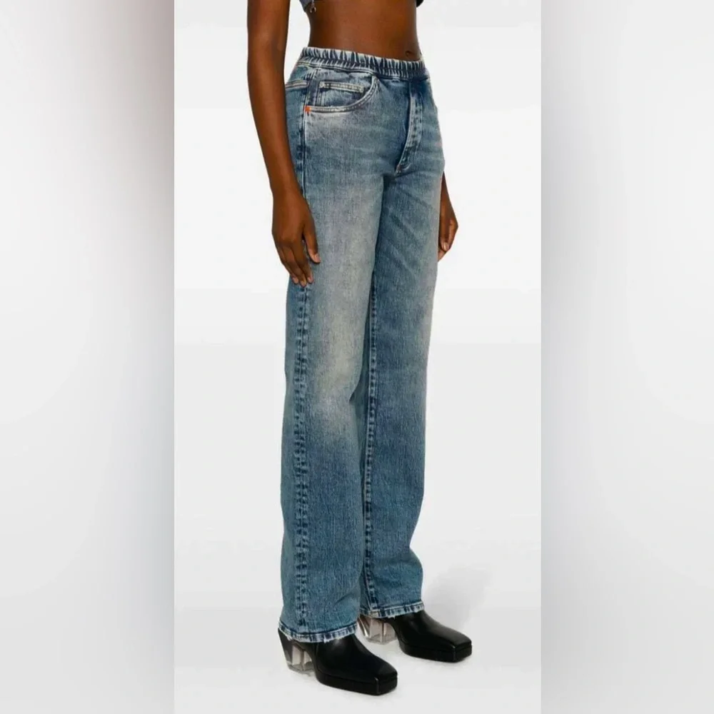 HERON PRESTON Elastic Band Jeans Ex-Ray Washed Indigo Size 32 - Picture 1 of 13